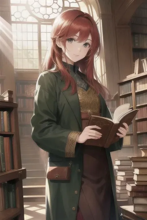 A sophisticated woman in a vintage bookstore, engrossed in an ancient, leather-bound tome, with dusty rays of light streaming through antique windows
masterpiece, best quality, intricate, realistic, photorealistic, red hair,
<lora:racial-chang-slider:-0.2> <lora:skin_slider_v1:1> <lora:hair_length_slider_v1:-2.5>