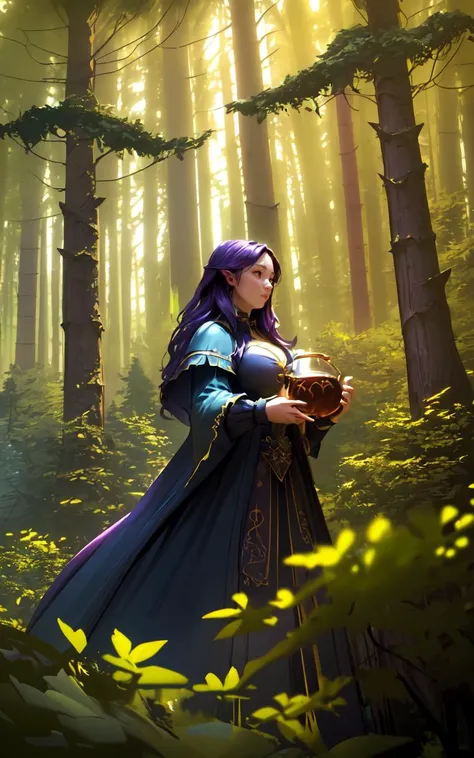 (clothed, masterpiece,wide angle, cinematic establishing shot,young adult european woman, highly detailed background:1.2), volumetric lighting, subsurface scattering, dynamic pose, (special effects, color grading, fantasy aura), (Forest Potion Master:1.4), (Small Perky Breasts:0.81), Dense woods, bubbling cauldron, herbal wreaths, magical brews