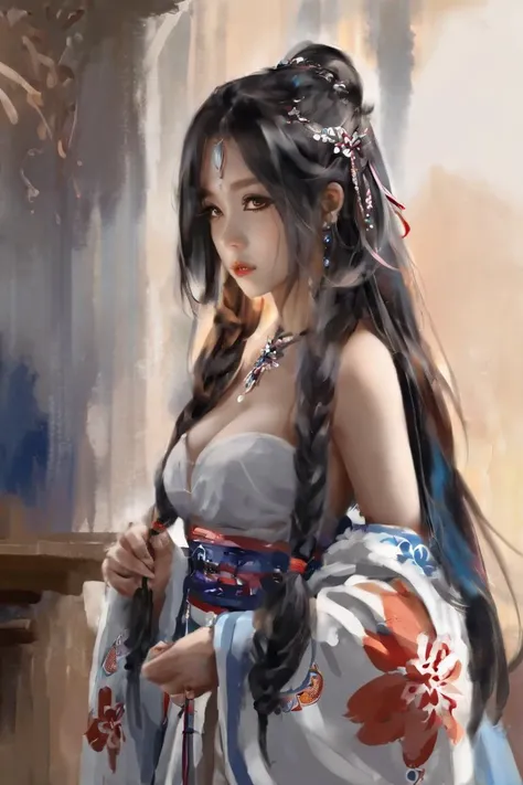 Masterpiece, best quality, 1girl, <lora:kwFemale_Beta40-SDXL_v1:1>, waifu, a painting in the style of guidao style