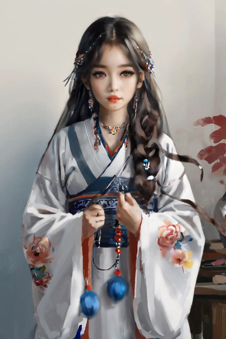 Masterpiece, best quality, 1girl, <lora:kwFemale_Beta40-SDXL_v1:1>, a painting in the style of guidao style