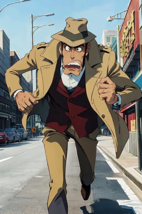 zenigata,trenchcoat,
(best quality, masterpiece, RAW photo,ultra-detailed:1.2), <lyco:GoodHands-beta2:1.0>,,solo,looking at viewer, ungry, <lyco:Zenigata:0.8>
running, city,