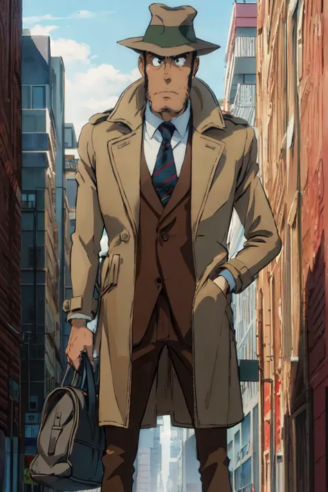 zenigata,trenchcoat,
(best quality, masterpiece, RAW photo,ultra-detailed:1.2), <lyco:GoodHands-beta2:1.0>,,solo,looking at viewer,  <lyco:Zenigata:1.0>