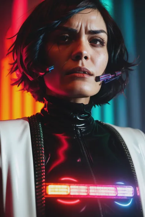 shannynS1 in cyber neon lighting, futurism, intricate futuristic jewelry accessories, cyberpunk glossy white latex turtleneck, hyper photorealistic, crispy quality, digital photography, trending in artstation, trending in pinterest, cinematic, 4 k ultra hd, art by pascal blanche, art by greg rutkowski