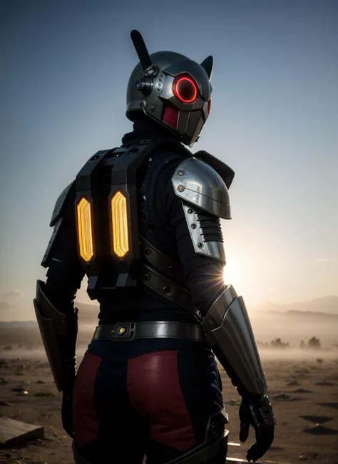 8k, RAW photo, Fujifilm eterna style photo, (dark:1.4), (backlit photography:1.4), (facing viewer:1.2), full body ,(kamen rider:1.1), grasshopper mask, multicolored (exosuit:1.2) with neon eyes, armored (belt and gauntlet:1.1), outdoor, fighting stance, (highly detailed:1.4), BREAK by Alyssa Monks , Annie Swynnerton , Beatrix Potter , Andrea Mantegna , Marco Mazzoni , Sara Wollfalk , Carlos Cruz-Diez , Saturno Butto , John Totleben , dust storm, <lora:l_sp_strb_sd_8_2_512_xxhd:1>