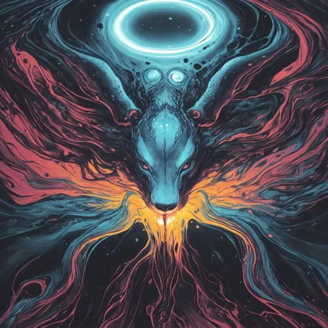 <lora:PsychedelicFluids:0.65>, PsychedelicFluids, a creature