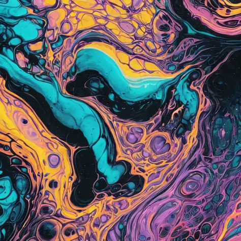 <lora:PsychedelicFluids:1>, PsychedelicFluids, yellow, purple, psychedelic, bright colors, colorful