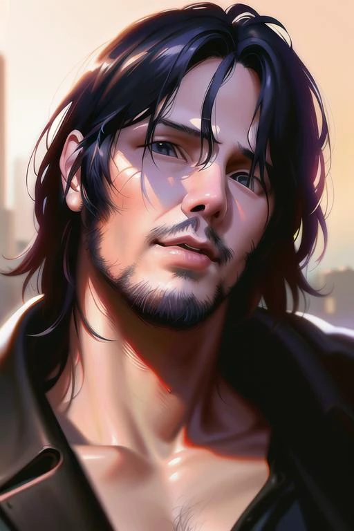 Portrait of Keanu Reeves by Greg Rutkowski, highly detailed portrait, digital painting, artstation, concept art, smooth, sharp focus ilustration, Artstation HQ