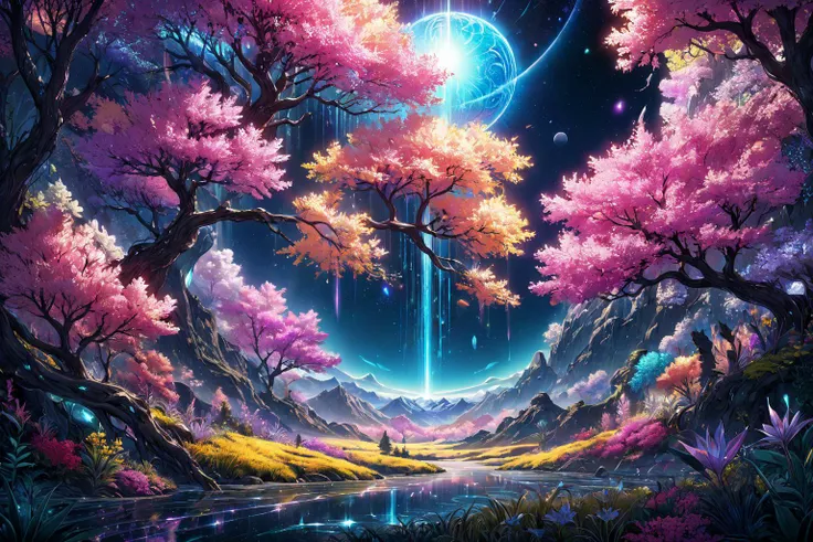 nature, serene, bliss, intricate details, key visual, cinematic, colorful natural lighting, raw, masterpiece, great quality, intricate details, 8k resolution, hyperdetailed photograph, shiny, beautiful lighting, iridescent colors, perfectly shaded, out of this world beautiful, smooth, clean, rich