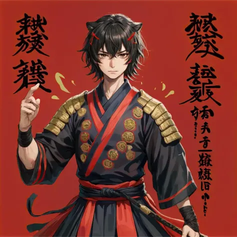 Superflat style with flat, two-dimensional imagery, inspired by Japanese manga and anime, often with a commentary on consumer culture, (Warrior samurai tiger:1.35), superflat, flat, two-dimensional imagery, Japanese manga, anime, commentary, contemporary, dynamic, vibrant