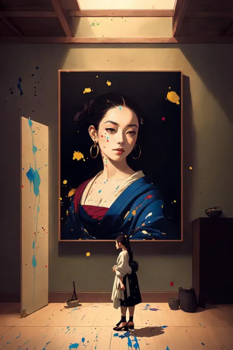 (((paint splatters))),
women, full body, nature photography, photographic rendering, realistic textures, color dynamic, octane render, cinematic lighting, enhance, soft light beam, perfect face, rule of thirds, , by Katsushika Hokusai, by Johannes Vermeer, by Jackson Pollock, by Chris Foss