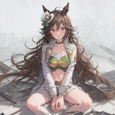 ((masterpiece, best quality)),1girl,horse ears, sitting,