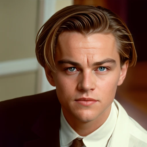 A portrait of a handsome man,best quality,masterpiece, This is a scene from the Titanic, <lora:leonardoDicaprio_v1:1>,leo/nice