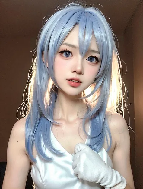 (photo realistic:1.55),(ulzzang-6500:0.65), masterpiece, best quality, detailed, blurry, depth_of_field, blurry_background, blurry_foreground, 1girl, gloves, white_gloves, dress, motion_blur, photo_\(medium\), solo, white_dress