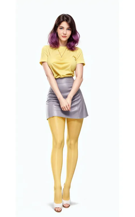 line art drawing, (best quality, masterpiece, highest detailed),
20 yo (Phoebe Cates:1.2), (curvy:0.8), sexy, medium breasts, perfect body, grey eyes,
(one tone yellow_pantyhose:1.2), (pussy:1.1), shirt, pantylines, white pencil skirt,
(Textured Pixie:1.2), purple_hair,
professional, sleek, modern, minimalist, graphic, line art, vector graphics,
<lora:add_detail:0.8> <lora:LowRA:0.1> <hypernet:coloredPh:0.6>