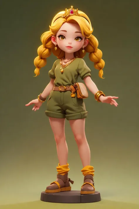 <lora:3dcharacter-000004:0.6:MIDD>, 3dcharacter,outfit,(full body:1.2),simple background, masterpiece,best quality,(light Olive gradient background:1.1), bracelets ,necklace ,earrings ,jewelry , Braided crown