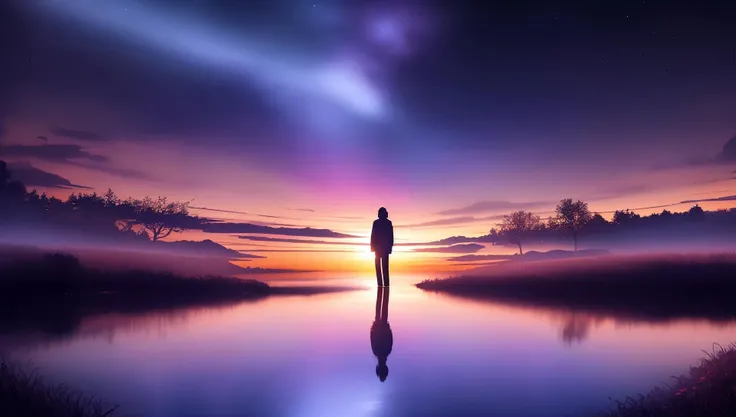 ((((ultra illustrated style:1.0)))),best quality,best animated,masterpiece,ray tracing, global illumination,reflection, no humans,star (sky), starry sky, sky, night, scenery, night sky, water, milky way