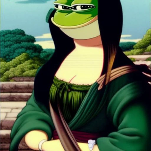 pepe_frog, by studio ghibli , cartoon,, VICTORIAN GIRL,FEMININE,((PERFECT FACE)),((SEXY FACE)),((DETAILED PUPILS)).(ARTIST),ARTIST,ARTIST,(ARTIST). OIL PAINTING. (((LARGE BREAST)),((TONED ABS)),(THICK THIGH).EVOCATIVE POSE, SMIRK,LOOK AT VIEWER, ((BLOUSE)).(INTRICATE),(HIGH DETAIL),SHARP