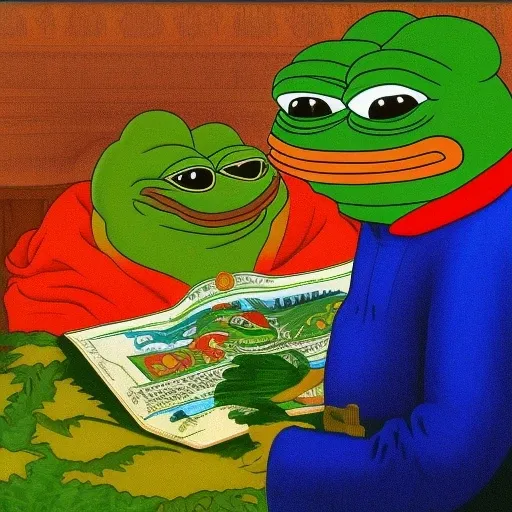 pepe_frog in russian national clothes, by ivan bilibin
