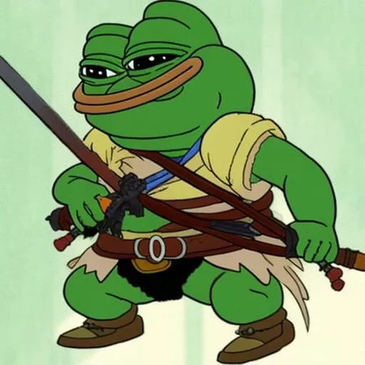 pepe_frog, a Dungeons and dragons goblin, by studio ghibli , cartoon,