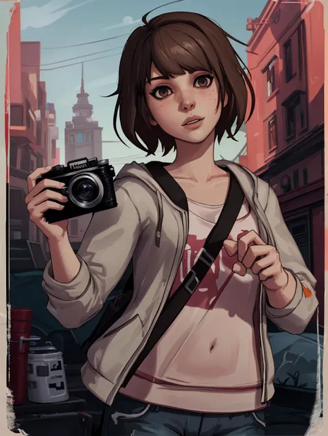 <lora:LifeStrangeMax:0.8> LifeStrangeMax, holding a camera, taking a picture,