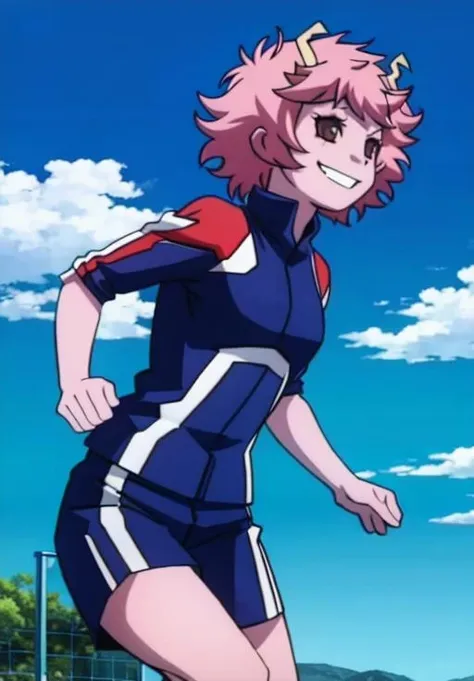 <lora:mina_ashido:0.8>, mina_ashido, Training, smile, solo, 1girl,