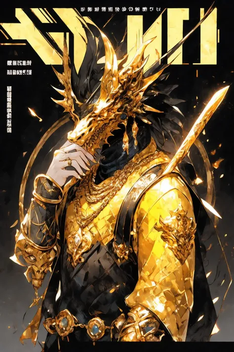 <lora:Henshin-000008:0.4>, <lora:Magazine-10:0.6>, Magazine cover BREAK
Henshin, solo, looking_at_viewer, black_hair, 1boy, jewelry, yellow_eyes, upper_body, male_focus, earrings, hand_up, grey_background, necklace, fingernails, orange_eyes, mask, turtleneck, chain, ring, dragon, multiple_rings, ultra realistic,32k,RAW photo,(high detailed skin:1.2), 8k uhd, dslr, soft lighting, high quality, film grain