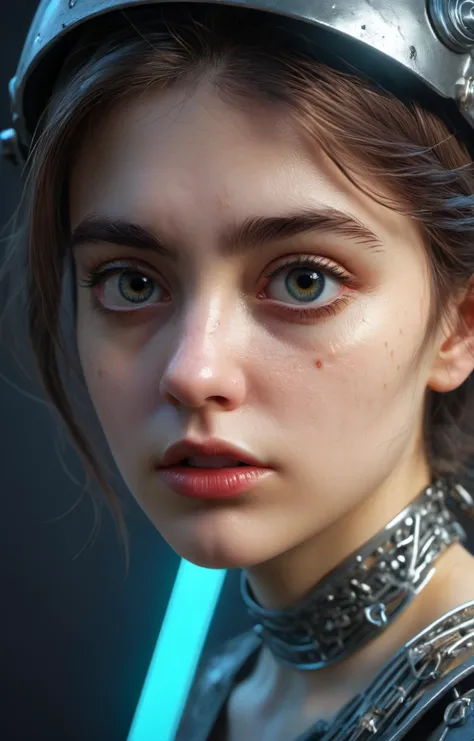 RAW, professional photograph, medium shot, photorealistic, realistic lights, realistic shadows, hyper-realistic, ray tracing, super detail, UHD, 8k, female, athletic body, soft facial features, long hair, straight hair, cyan hair, cyan eyes, long white dress, ruby necklace, glass art, mosaic, stained glass