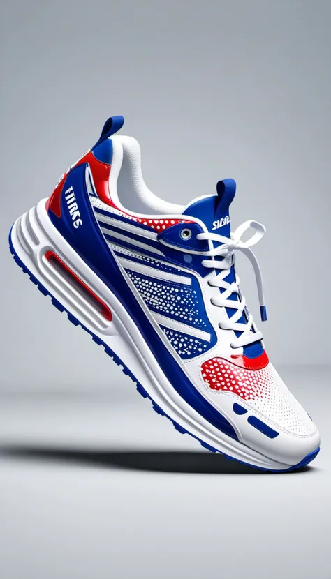 advertising poster style sneaker, professional, modern, product-focused, commercial, eye-catching, highly detailed