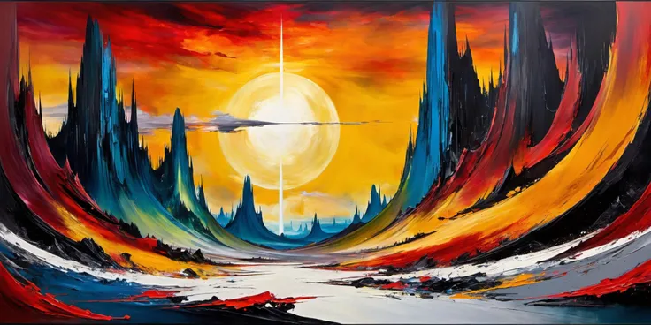 (expressionism art stylized by Jay DeFeo:1.2) and (Abraham Mintchine:0.8) , majestic, Tasteless Unpredictable (starwars force magic:1.3) , Very wide view, abstract expressionism, monumental paintings, exploration of texture and layering, Fauvism, vibrant colors, bold brushwork, landscapes, celestial, <lora:Grogu:0.8> Grogu <hypernet:desolation_2:1>Grogu in Battle, highly decorated, intense, complex artistic color composition, rich deep colors, contemporary