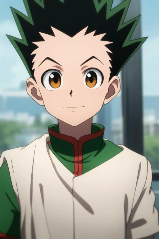 masterpiece, best quality, high quality, 1boy, solo, male focus, looking at viewer, upper body, <lora:gon_freecss:0.70>, gon_freecss, <lora:animemix_v3_offset:0.30>