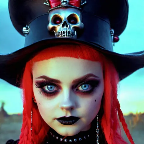 <lora:add-detail-xl:0.8> Very pretty Goth lady ,extremely high resolution, odd perfect eyes, scary hat, sinister smile, bag of toys, sharpen, photorealism, hdr, cinematic quality, cinematic lighting, voodoo, sinister, odd, hauntingly beautiful, 128k, with an x carved in the middle of his forehead with red liquid dripping out with hyper realistic faces, really pretty, 128k, cinematic quality, cinematic lighting, voodoo, sinister, diabolical, (Larry Carlson 1.3), behind at sunset, cinematic quality, cinematic lighting, voodoo, sinister,128k, hyper realistic, pastel colour palette,(mark ryden 1.3) <lora:bigeyes-xl-v1:0.8> big eyes, anime eyes <lora:Desert_Festival:0.8> <lora:Female_Djs_v1:0.8> Female Dj