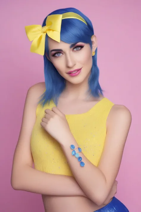<lora:JewelzBlu_v1_XL-000003:0.7>, masterpiece, jewelz blue standing for an portrait, blue hair, blue eyes, blue eyebrows, full body, thin eyebrows,