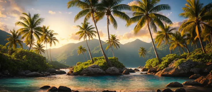 (photorealistic 8k RAW photo), of an amazing breath taking tropical landscape, (no human), HDR, realism, (masterpiece), (best quality), highly detailed skin, insanely detailed, absurdres, HDR, sharp, perfect focus, bokeh,
