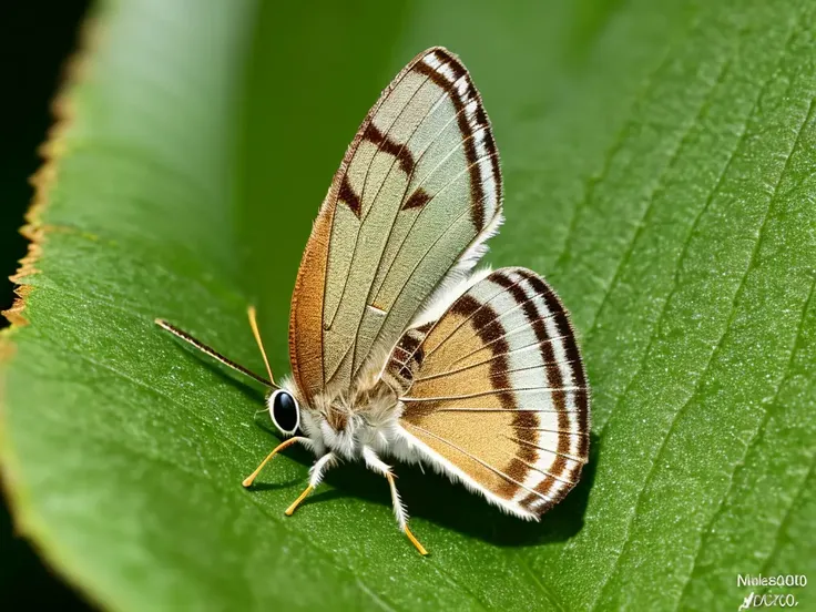realistic extreme close-up photo, of a moth on a leaf, forest environment background, masterpiece, high resolution scan, (photo by Nikon D800, 50mm ZEISS lens), spotlight, (8k uhd, film grain, hdr, dof), (professionally color graded), (((cinematic look))), perfectly shaded, key visual, analog photo