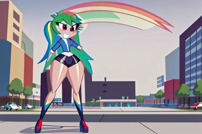 Rainbow Dash Giantess inflatable phonescreenrecording