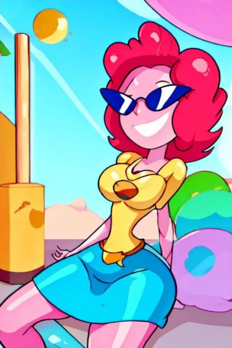 phonescreenrecording, inflatable, mlppinkiepie, shirt, skirt, sunnification, StrprT, stripper pole, pole, pole dancing