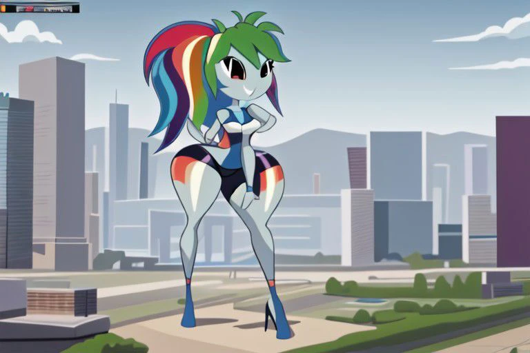 Rainbow Dash Giantess inflatable phonescreenrecording