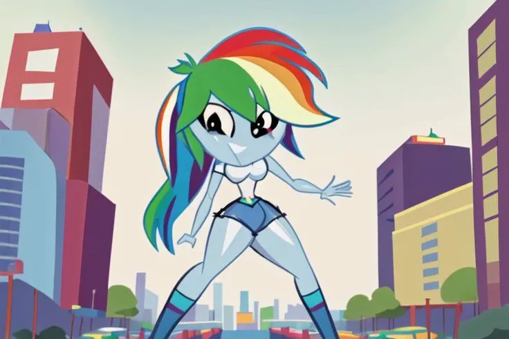 Rainbow Dash Giantess inflatable phonescreenrecording