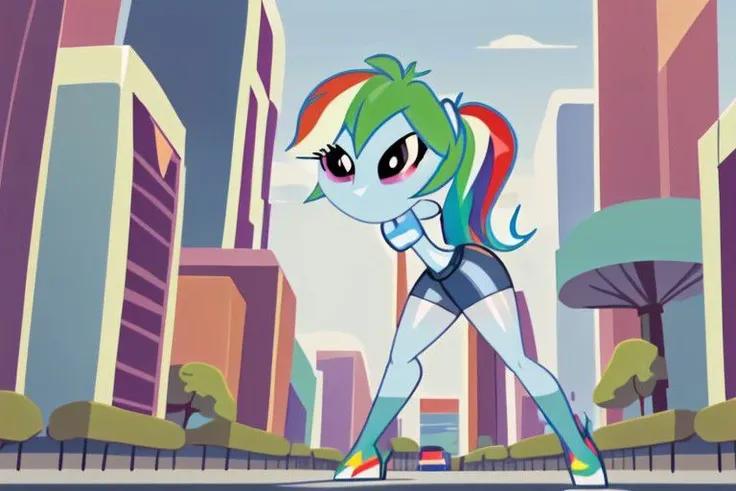 Rainbow Dash Giantess inflatable phonescreenrecording