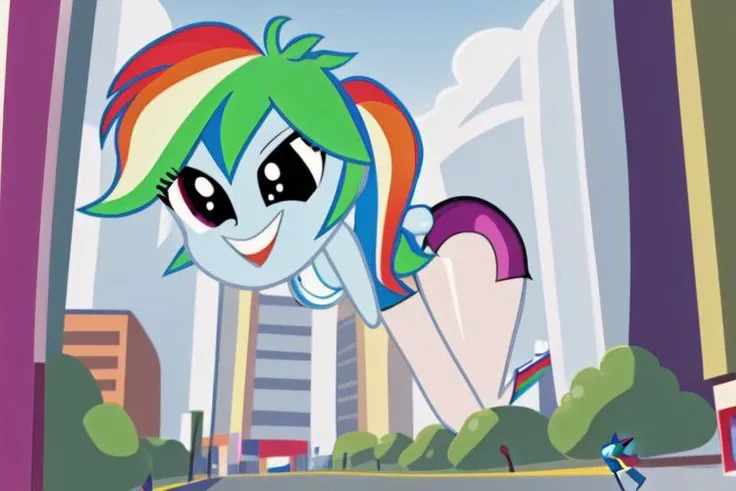Rainbow Dash Giantess inflatable phonescreenrecording