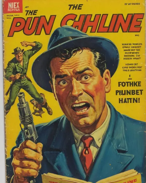 A vintage pulp magazine cover of a HuMeow fighting aliens VintageMagStyle <lora:SDXL-HuMeow-LoRA-r8-000003:1> <lora:SDXL-VintageMagStyle-Lora-000004:1>