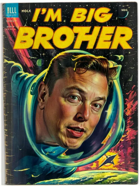 <lora:Wiz-VintageComicBookCover_v01:1.4>,('ELMO') Vintage comic book cover full body illustration of (Elon Musk smoking), rocket exploding in background