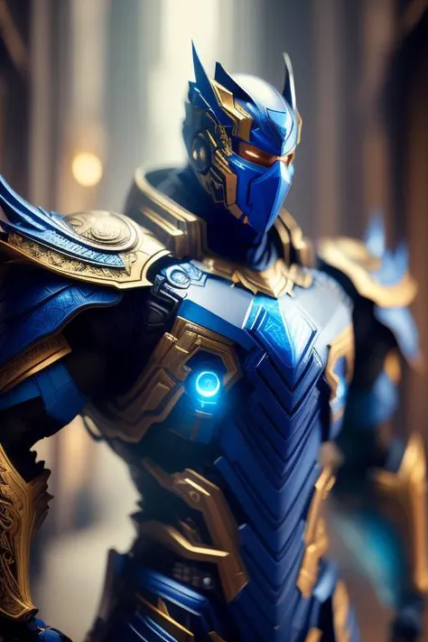 1man, portrait of ninja mecha robot mksubzero in hanggar, magic astral, ornate, blurry background, softfocus, <lora:add_detail:0.4> <lora:mecha(mjstyle):0.6> <lora:ARWmksubzero:1>