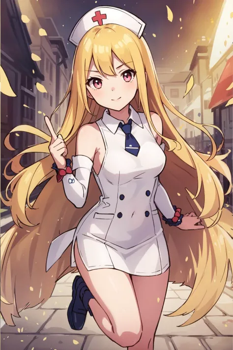 (masterpiece, best quality), intricate details
<lora:evileye:0.8> 1girl, saito_naoki,
nurse outfit, nurse hat, skimpy clothes,