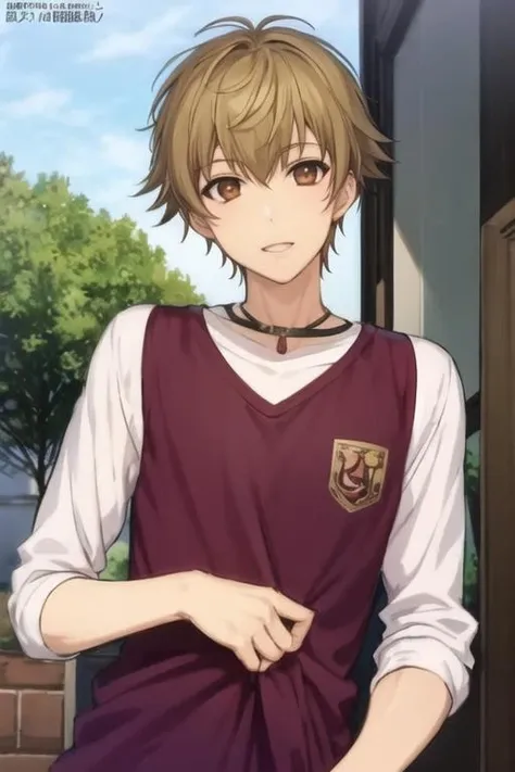 masterpiece, best quality, sketch, 1boy, solo, male focus, looking at viewer, upper body, , <lora:ikuyoshi_sasaki:0.74>, ikuyoshi_sasaki, brown hair, brown eyes, , , aztec,