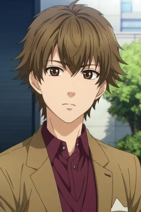 masterpiece, best quality, game cg, 1boy, solo, male focus, looking at viewer, upper body, depth of field, <lora:ikuyoshi_sasaki:0.74>, ikuyoshi_sasaki, brown hair, brown eyes, , , ,