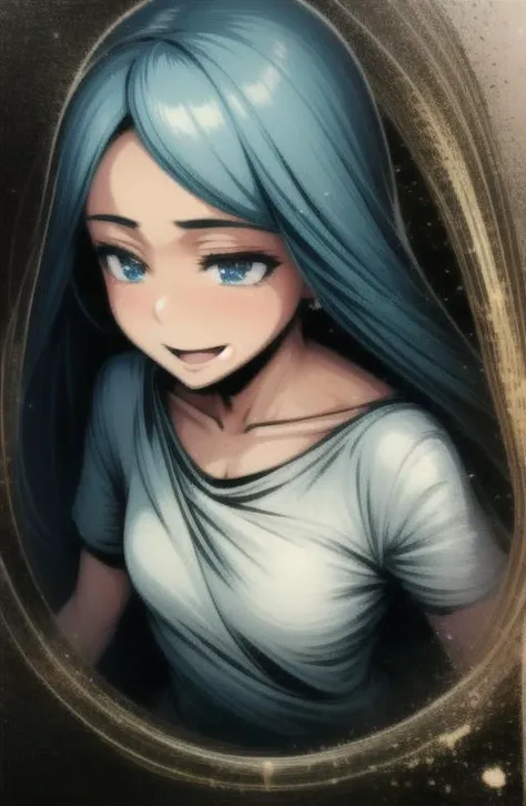 <lora:LONA03:1>, a girl in tshirt, a girl with happy expression looking on camera, masterpiece, best quality,extremely detailed CG unity 8k wallpaper, closeup, sepiah noise, rim light, small breasts, 16 yo girl,