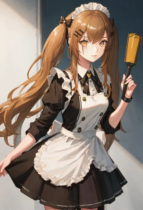 best quality, masterpiece, highres, solo, {ump9_girlsfrontline:0.90}, {maid:1.40}, {long maid dress:1.15}