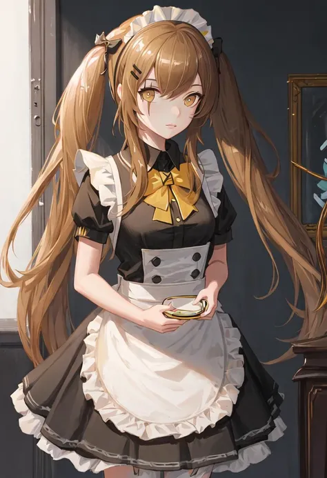 best quality, masterpiece, highres, solo, {ump9_girlsfrontline:0.90}, {maid:1.40}, {long maid dress:1.15}