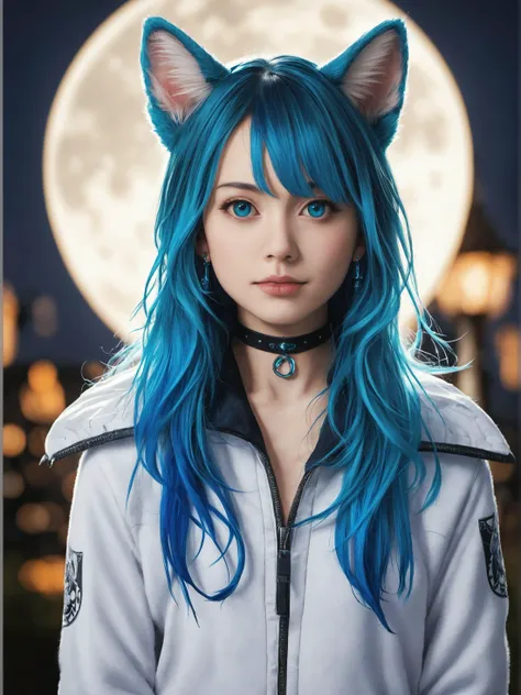 (score_5_up, score_4_up, source_furry, analog photo, physically-realistic, lit, cutesie)
50mm lens
aperture opening of f/4.0
(1girl, solo:1.4), beautiful wolf girl, blue wolf ears, (multicolored hair:1.2), (blue hair:1.2), long hair, streaked hair, halo, looking at viewer, (blue jacket:1.2), animal ears, green eyes, earring, choker, upper body, floating hair, open jacket night, full moon (simmetrical), outdoors, ((photography:1.4)), intricate details, intricate details, Detailed Fluffy Fur, hyperdetailed, natural fur texture, hyperrealism, trilinear, (hyperrealistic, cinematic light, depth of field)
\\ Made with ONE FOR ALL checkpoint by Chaos Experience @ https://civitai.com/user/ChaosExperience/ \\